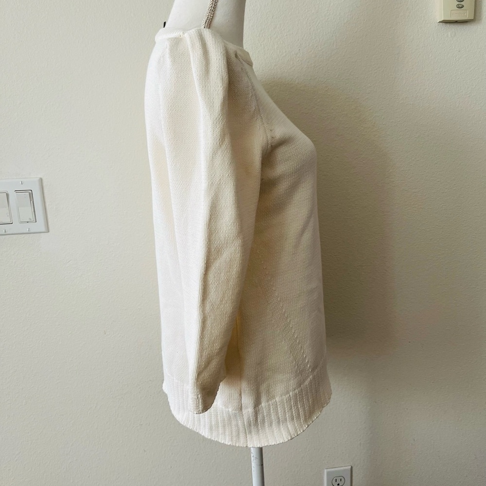 Classic Cream Boatneck Women's Sweater - Picture 3 of 8